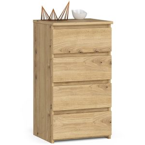 Comoda cu 4 sertare, PAL laminat 16mm, 40x35x74 cm, stejar artisan