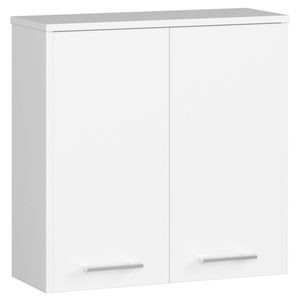 Dulap baie suspendat, cu 2 usi si 1 raft interior, PAL 16 mm, 60x23x60 cm, alb