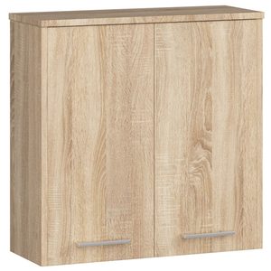 Dulap baie suspendat, cu 2 usi si 1 raft interior, PAL 16 mm, 60x23x60 cm, stejar sonoma