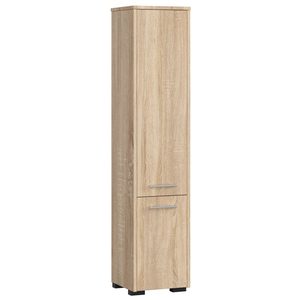Dulap baie tip coloana cu 2 usi si 5 rafturi, PAL laminat, 30x30x140 cm, stejar sonoma