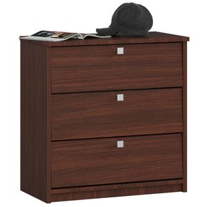 Dulap pantofi MINI cu 3 usi rabatabile, PAL laminat 16 mm, 60x31x62 cm, maro wenge
