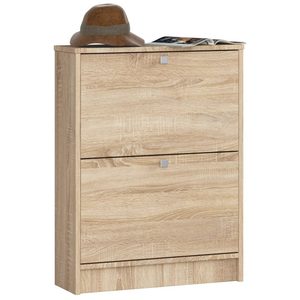 Dulap pantofi cu 2 usi rabatabile, PAL laminat 16 mm, 60x20x80 cm, stejar sonoma