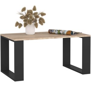 Masuta cafea NOX cu raft inferior, PAL laminat, 92x53x45 cm, stejar sonoma si negru