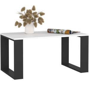 Masuta cafea NOX cu raft inferior, PAL laminat, 92x53x45 cm, alb si negru