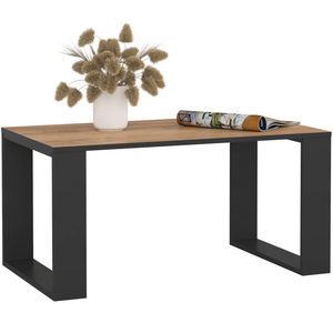 Masuta cafea NOX cu raft inferior, PAL laminat, 92x53x45 cm, stejar craft si negru