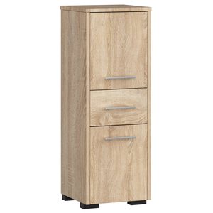 Dulap baie tip coloana cu 2 usi si sertar, PAL laminat, 30x30x85 cm, stejar sonoma