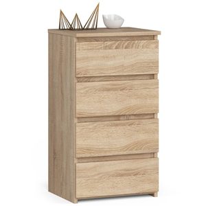 Comoda cu 4 sertare, PAL laminat 16mm, 40x35x74 cm, stejar sonoma