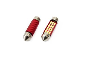 Set becuri auto cu LED CANBUS sofit compatibil C5W 12 SMD 39mm Alb 12/24V, destinat competitiilor auto sau off-road