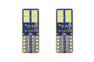Set becuri auto cu LED CANBUS compatibil T10e W5W 8 SMD Alb 12/24V, destinat competitiilor auto sau off-road