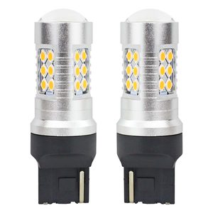 Set becuri auto cu LED CANBUS, 3030, 24SMD, compatibil T20, 7440, WY21W, Portocaliu, 12V / 24V, destinat competitiilor auto sau off-road
