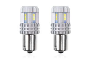 Set becuri auto cu LED CANBUS compatibil P21 R5W/R10W 22 SMD Alb 12V/24V, destinat competitiilor auto sau off-road