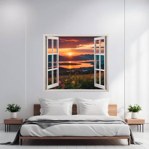 Folie imprimata color pentru decor perete locuinta, dimensiune 125 x 110cm, model: VIEW TO HAVEN 22
