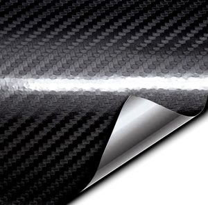 Rola folie colantare auto Carbon 5D Lacuit Negru, dimensiune 18m x 1,52m