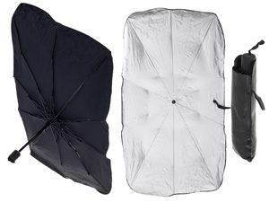 Parasolar Auto tip umbrela pentru parbriz, dimensiune 78 x 130 cm, culoare neagra