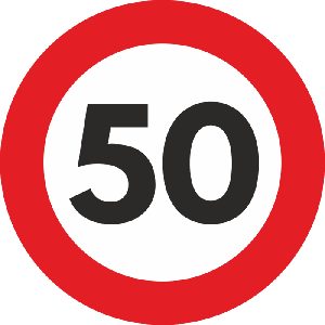 Autocolant Sticker "Limita Viteza" Reflectorizant - 50km/h