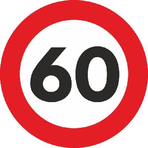 Autocolant Sticker "Limita Viteza" Reflectorizant - 60km/h