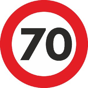 Autocolant Sticker "Limita Viteza" Reflectorizant - 70km/h