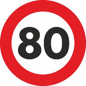 Autocolant Sticker "Limita Viteza" Reflectorizant - 80km/h