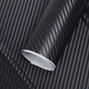 Rola folie colantare auto Carbon 3D, culoare neagra, lungime 28m x 1,27m