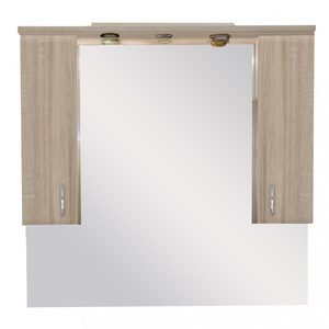 Dulap baie cu oglinda Bianca Plus 105, suspendat, stejar Sonoma