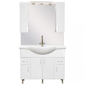 Set mobilier baie Bianca Plus 105, alb lucios