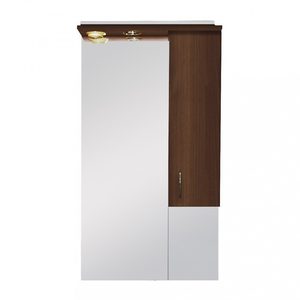 Dulap baie cu oglinda Bianca Plus 55, suspendat, Aida nuc, dreapta