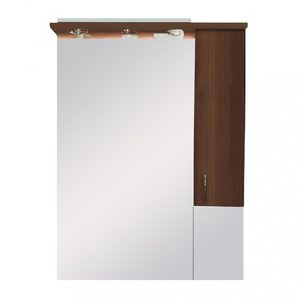 Dulap baie cu oglinda Bianca Plus 75, suspendat, Aida nuc, dreapta