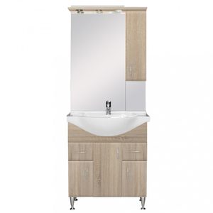 Set mobilier baie Bianca Plus 75, stejar sonoma, deschidere pe dreapta