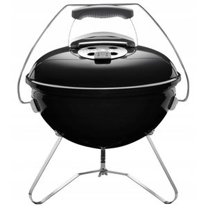 Gratar rotund, din otel, cu suport cromat, tava din inox, 43x37cm, negru