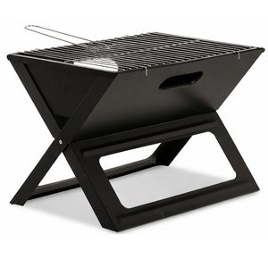 Gratar portabil pliabil pentru gradina si camping, metal, 44x28x36 cm, negru