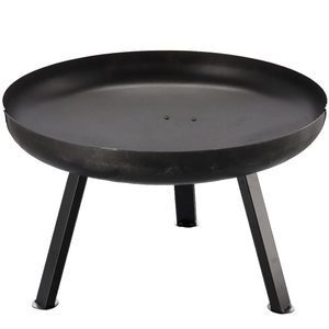 Semineu de gradina 60x36 cm, otel gros 2 mm, cu picioare detasabile, rezistent la temperaturi inalte, negru