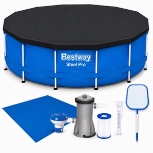 Piscina cadru metalic Bestway, 305x76 cm, 4.500 litri, cu toate accesoriile