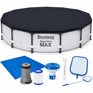 Piscina cadru metalic Bestway Steel Pro MAX, 305x76 cm, cu toate accesoriile