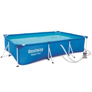 Piscina cadru metalic Bestway 56411 Steel Pro Frame, 300x201x66 cm, 3.300 litri, cu pompa de filtrare