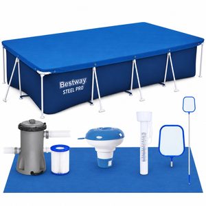 Piscina cadru metalic Bestway 56424, 400x211x81 cm, 5.700 litri, cu toate accesoriile