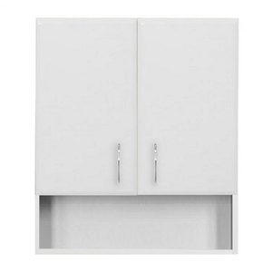Dulap baie suspendat Bianca Plus 60 cu 2 usi, fund deschis, alb lucios