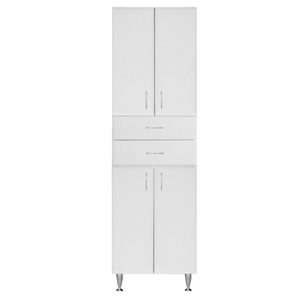 Dulap baie Bianca Plus 60 cu 4 usi, 2 sertare, alb lucios