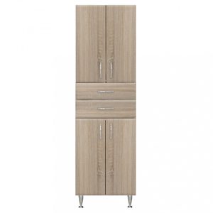 Dulap baie Bianca Plus 60 cu 4 usi, 2 sertare, stejar sonoma