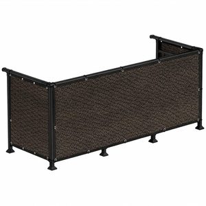 Paravan plasa umbrire pentru balustrada balcon, 95% umbrire, impermeabila, 500x100 cm, maro
