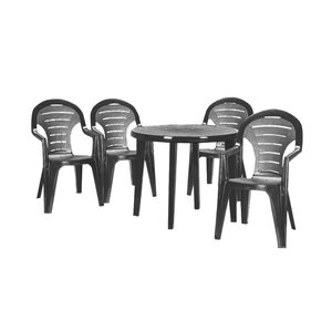 Curver Set mobilier de grădină Bonaire 4+1, culoare grafit