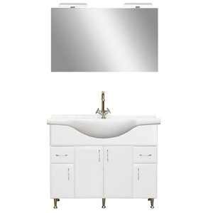 Set mobilier baie Bianca Prime 105, alb lucios