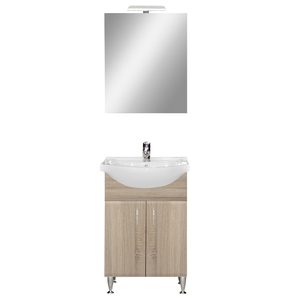 Set complet de mobilier pentru baie Bianca Prime 55, în nuanța de stejar Sonoma
