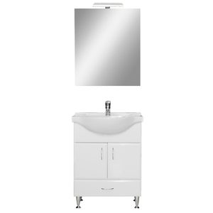 Set complet de mobilier pentru baie Bianca Prime 65, în culoarea alb strălucitor