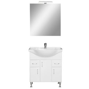 Set mobilier baie Bianca Prime 75, alb lucios