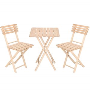 Set masa patrata plianta, cu 2 scaune pliante, gradina sau balcon Solas