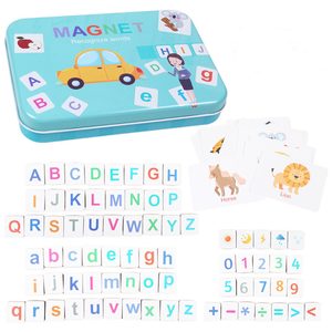 Cuvânt magnetic puzzle joc din lemn pentru învățarea cuvintelor în limba engleză