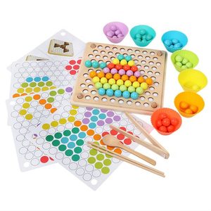 Minge mozaic puzzle Montessori jucărie din lemn