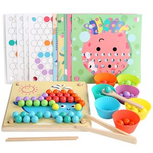 Puzzle imagine cu bile Jucărie Montessori din lemn