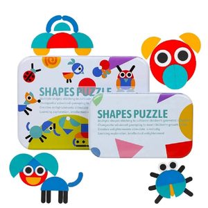 Figură logică puzzle Montessori jucărie din lemn