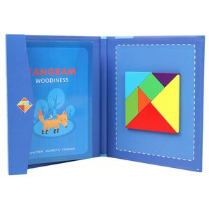 Jucărie magnetică din lemn tangram